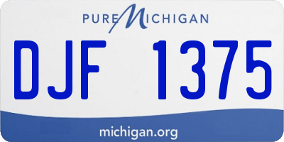 MI license plate DJF1375