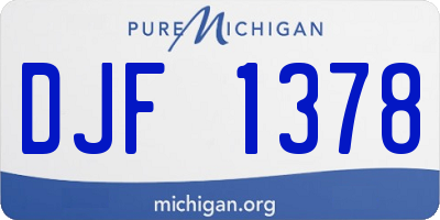 MI license plate DJF1378