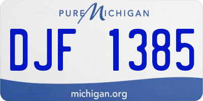 MI license plate DJF1385