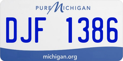 MI license plate DJF1386
