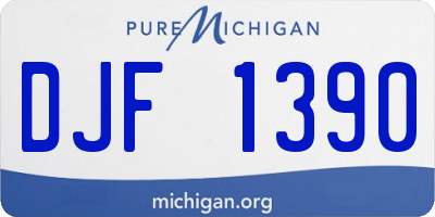 MI license plate DJF1390