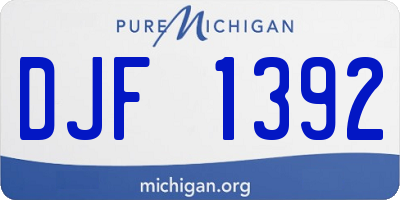 MI license plate DJF1392