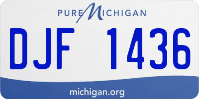 MI license plate DJF1436