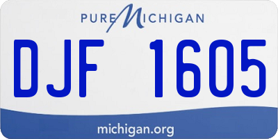 MI license plate DJF1605