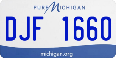 MI license plate DJF1660