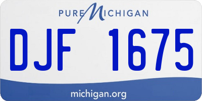 MI license plate DJF1675