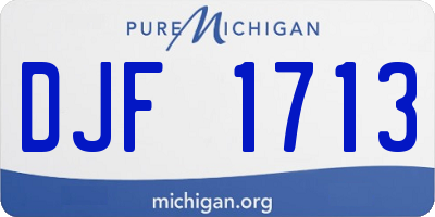 MI license plate DJF1713