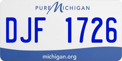 MI license plate DJF1726