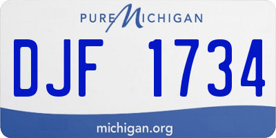 MI license plate DJF1734