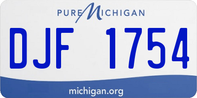 MI license plate DJF1754