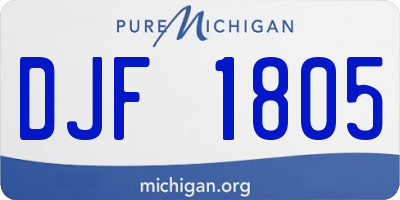 MI license plate DJF1805