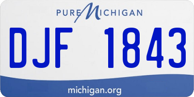 MI license plate DJF1843