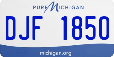 MI license plate DJF1850