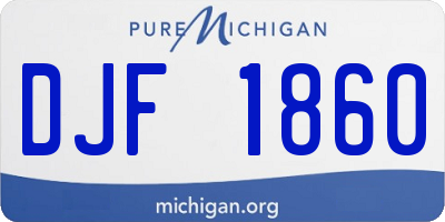 MI license plate DJF1860