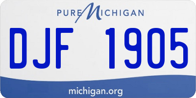 MI license plate DJF1905