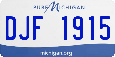 MI license plate DJF1915