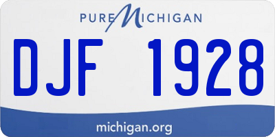 MI license plate DJF1928