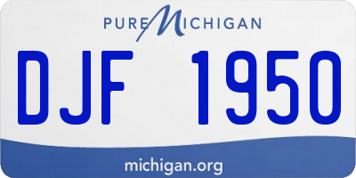 MI license plate DJF1950