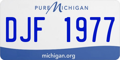 MI license plate DJF1977