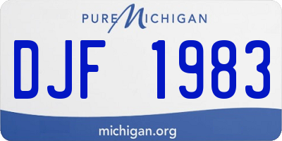 MI license plate DJF1983