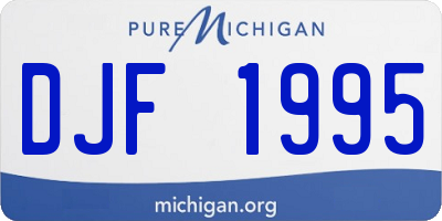 MI license plate DJF1995