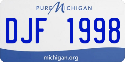 MI license plate DJF1998