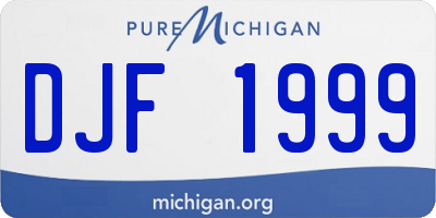 MI license plate DJF1999