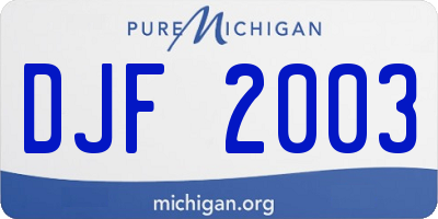 MI license plate DJF2003