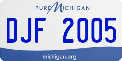 MI license plate DJF2005
