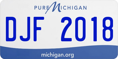 MI license plate DJF2018