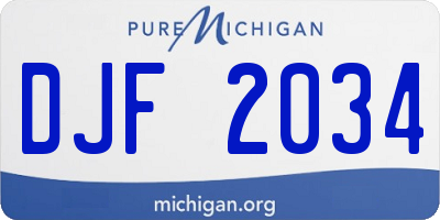 MI license plate DJF2034