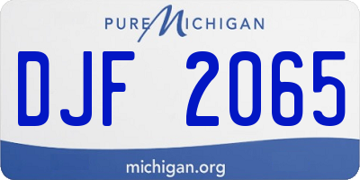 MI license plate DJF2065