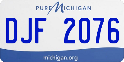 MI license plate DJF2076