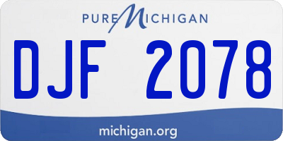 MI license plate DJF2078
