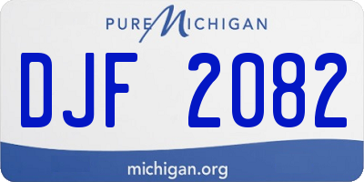 MI license plate DJF2082