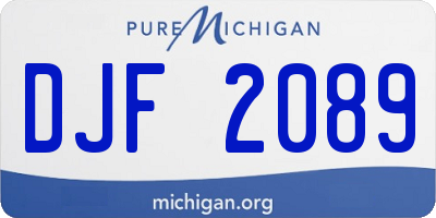 MI license plate DJF2089