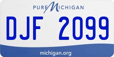 MI license plate DJF2099
