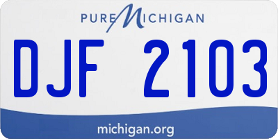 MI license plate DJF2103