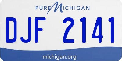 MI license plate DJF2141