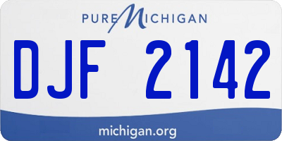 MI license plate DJF2142