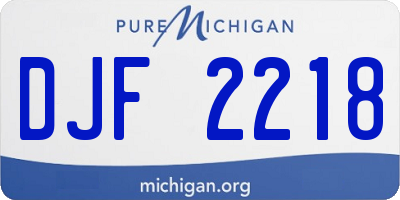 MI license plate DJF2218