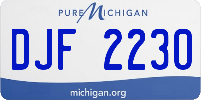 MI license plate DJF2230