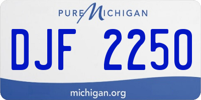 MI license plate DJF2250