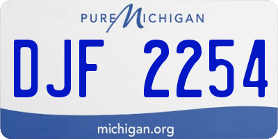 MI license plate DJF2254