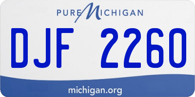 MI license plate DJF2260