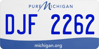MI license plate DJF2262