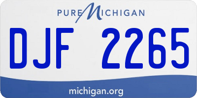 MI license plate DJF2265
