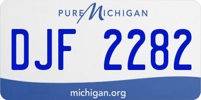 MI license plate DJF2282
