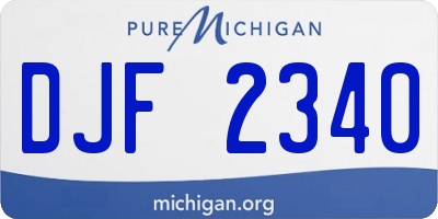 MI license plate DJF2340