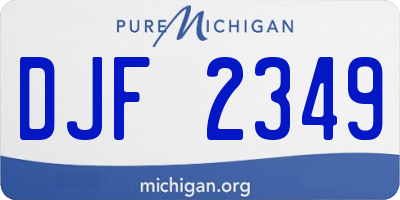 MI license plate DJF2349
